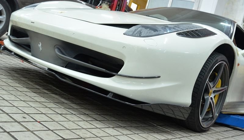 画像4: /フェラーリ 458イタリア クーペ/スパイダー用フロントカーボンスポイラー/カーボンリップ/バンパーリップ/本物カーボン/アンダースポイラー/ノビテック (4)
