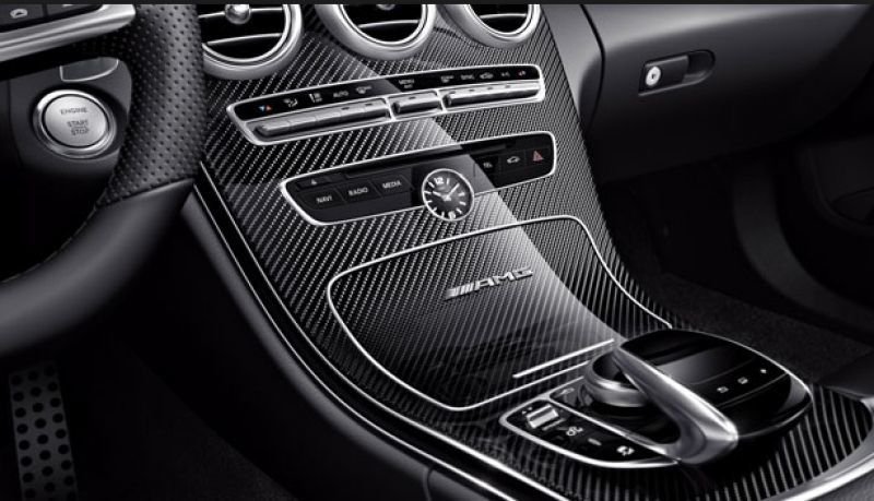 画像1: ◆メルセデス・ベンツ W205/C205/X205 Cクラスセダン/ワゴン/クーペ用 カーボン製センターコンソールパネル/カーボンガーニッシュ/人気商品/C200/C450/C43/C63 (1)