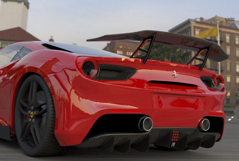 画像1: /フェラーリ 458イタリア クーペ/スパイダー用DMcタイプリアアルミステーカーボンGTウイング/カーボンスポイラー/リアスポイラーセット/本物カーボン/GTウイング/Estremo/エストレモ (1)