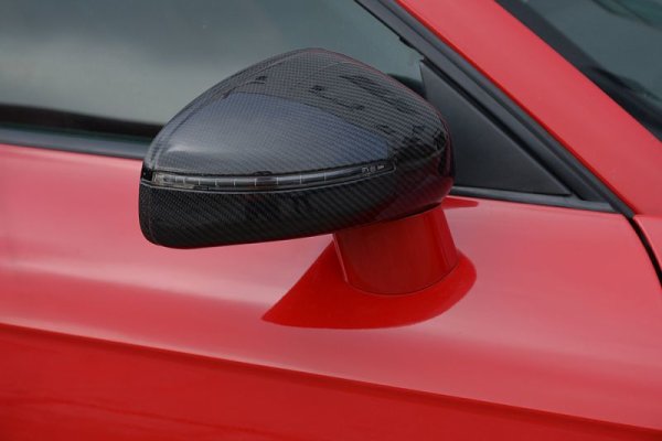 画像2: ◆アウディ8J TT/TTS R8用カーボンミラーカバーセット/綾織/クロスカーボン/AUDI/ドアミラーカバー/綾織カーボン/エアロ/人気商品/ (2)