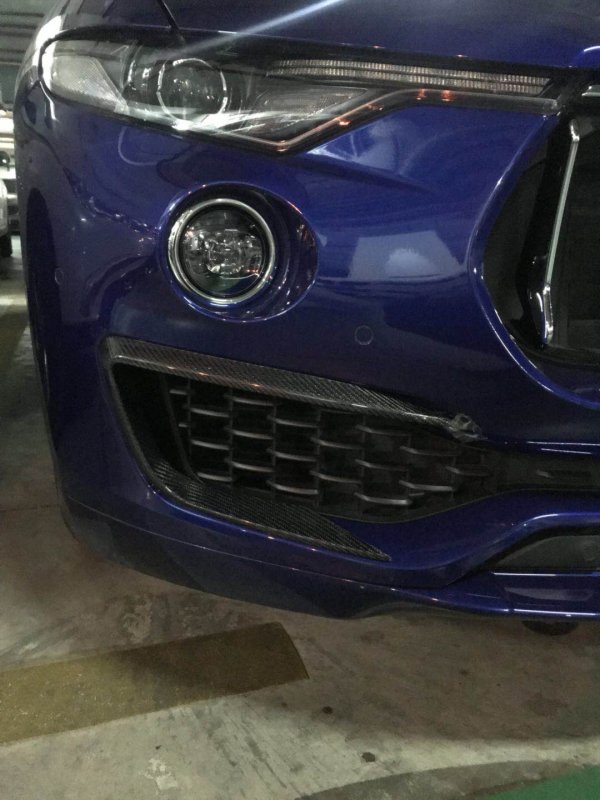 画像1: ◆マセラティ レバンテSUV 2016〜用カーボンフロントバンパーカナードセット/カーボンスプリッター/リップスポイラー/本物カーボン/LEVANTE (1)
