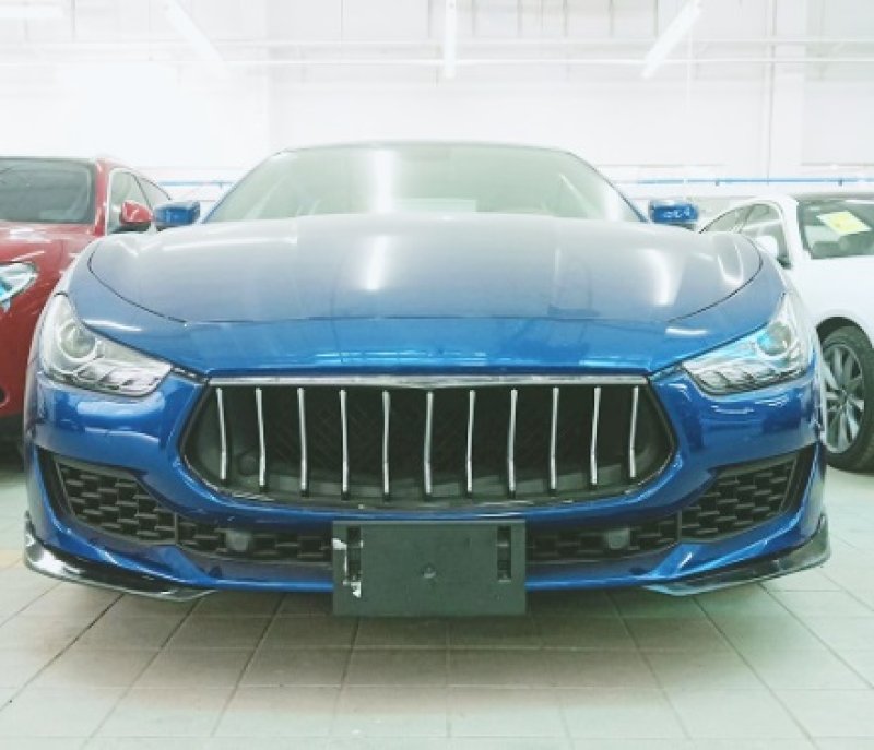 画像1: ◆マセラティ ギブリ Ghibli 後期用フロントカーボンスプリッターセット/SQ4/S/MASERATI/カーボンパネル/アンダーリップ/クロスカーボン (1)