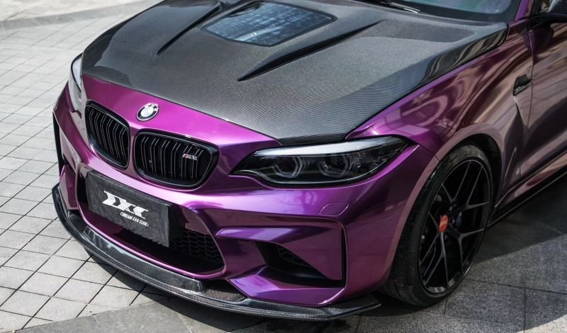 画像1: ◆BMW F87M2用天窓 ダクト付きカーボンボンネット/綾織/炭素繊維/人気商品/iMP/トランスパレントボンネット/F22/F24 (1)