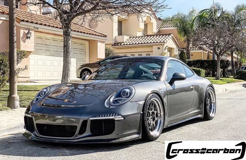画像1: ◆ポルシェ 991カレラ用GT3タイプハーフカーボンフロントバンパーセット/C2S/GTS/GT3/ハーフカーボンタイプ/PORSCHE (1)