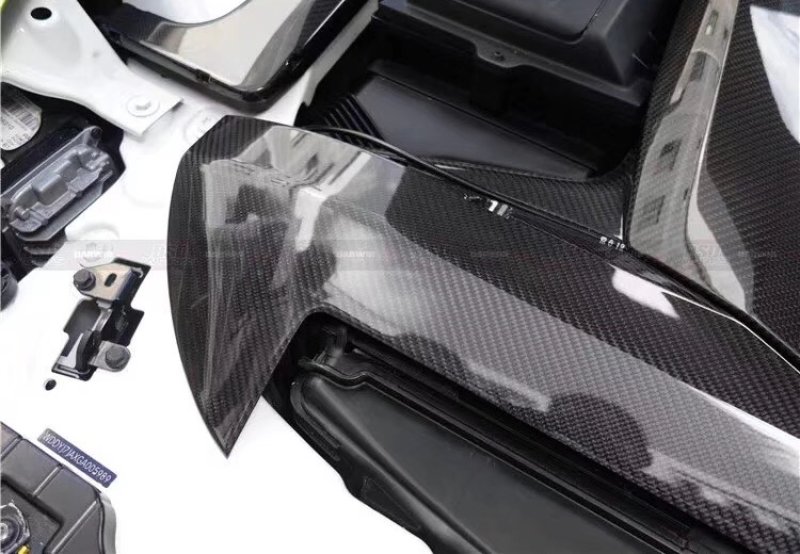 画像9: ◆メルセデス・ベンツ C190 AMG GT/GTS用カーボンラジエターカバー/エンジンルームカバー/ドライカーボン/日本製原料使用/クロスカーボン/DRYCARBON (9)