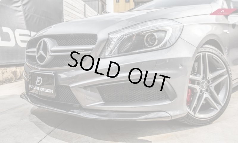 画像1: ◆メルセデス・ベンツ W176 Aクラス A45用AMGタイプカーボンリップスポイラー/アンダーリップ/カーボンスポイラー/フロントスポイラー/綾織/クロスカーボン (1)