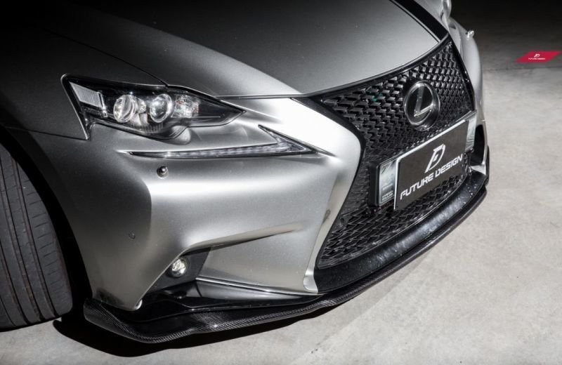 画像1: ◆レクサス2013~16 IS Fスポーツセダン用AIMGAINタイプフロントカーボンリップスポイラー/カーボンスポイラー/本物カーボン/人気商品/クロスカーボン/IS350/IS300/IS300h/DTM (1)
