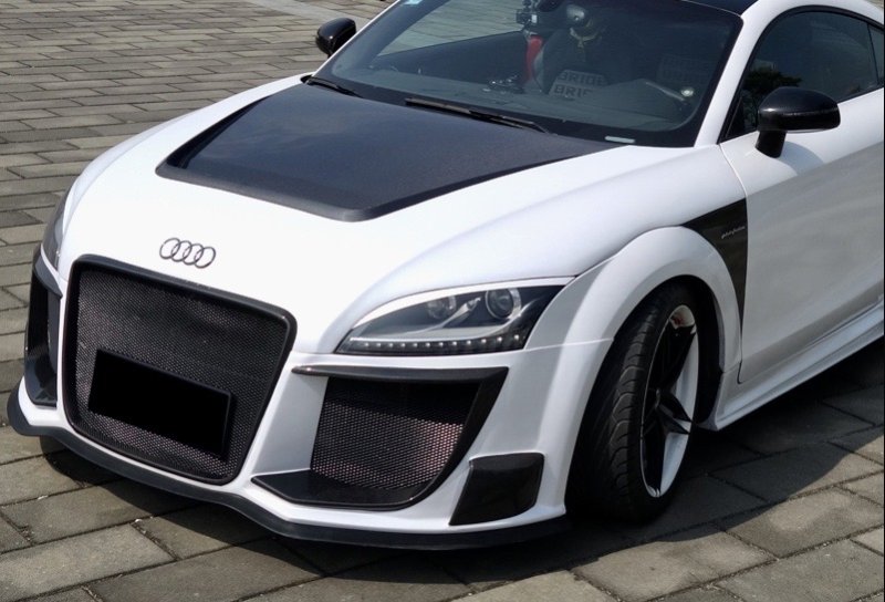 画像2: ◆AUDI アウディ 8J TT/TTS/TT-RS用 ブラック・セイルズ フロントバンパーセット/ハーフカーボン/FRP/綾織カーボン/BLACK/SAILS/ (2)