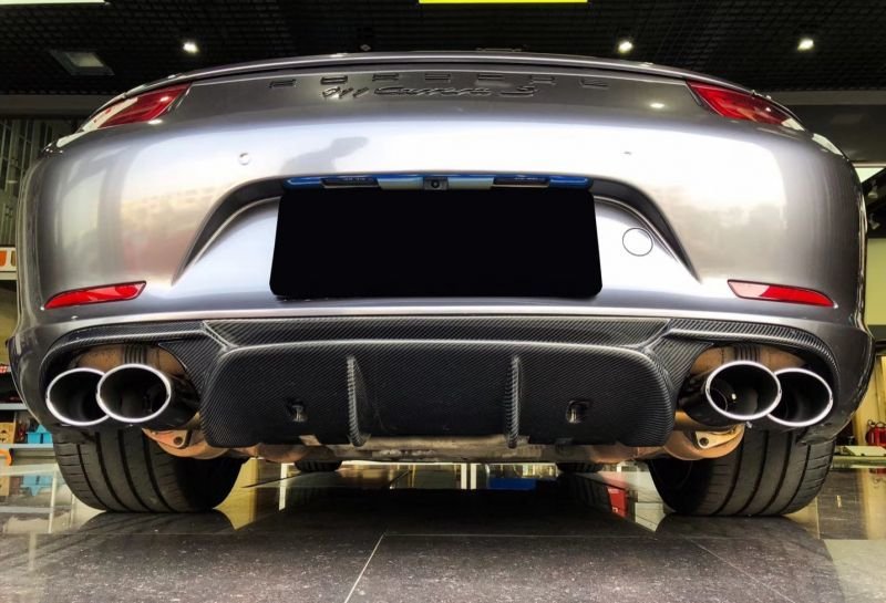 画像1: ◆ポルシェ991/911 カレラ用 VRSタイプカーボンディフューザー/ディフェーザー/パネル/取り付け簡単/リアリップ/シュタイナー (1)