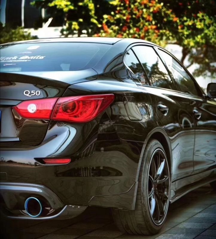 画像1: ニッサン/インフィニティ V37/Q50 スカイラインセダン用Stillenタイプカーボンルーフスポイラー#フロントスポイラー/カーボンリップ/リアウイング/トランクスポイラー/サイドステップ/ディフューザー/アンダーリップ/スティレン (1)