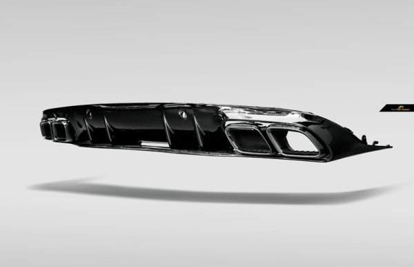 画像9: ◆ベンツ W205/C205 クーペ カブリオレ用 2019~C63AMG ED1タイプ 専用ディフューザー+スクエアテールパイプセット/マフラーカッター/テールガーニッシュ/AMGマフラー/純正同様素材/人気/C180/C200/C300/C43/ブラケット付 (9)