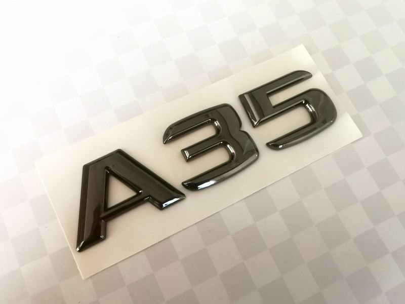 画像1: ◆ブラッククローム A35 AMG エンブレム W177 W176 A180 A200 A250 A45 黒メッキ AMGグレード バッチ (1)