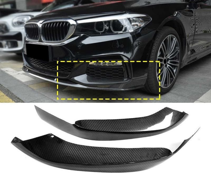 画像1: ◆BMW G30 G31 セダン ツーリング用 パフォーマンスタイプカーボンスプリッターセット/フロントリップ/カナード/ドライカーボン/520/533/530/540/550/M5/軽量化/左右セット (1)