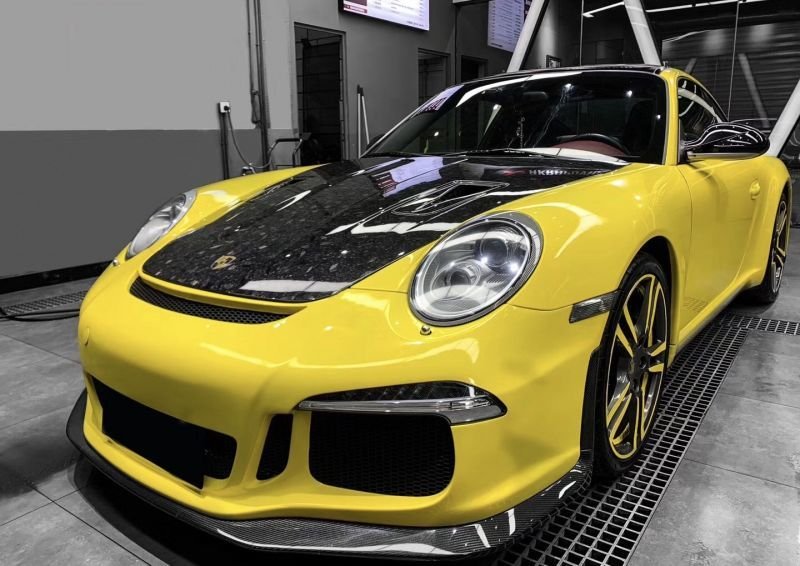 画像1: ◆ポルシェ991.1 991.2 981 718 997 987用 GT2RSタイプフォージドカーボンボンネット エンジンフード カレラ RUF 本物カーボン 人気商品 テック アート 鍛造カーボン (1)