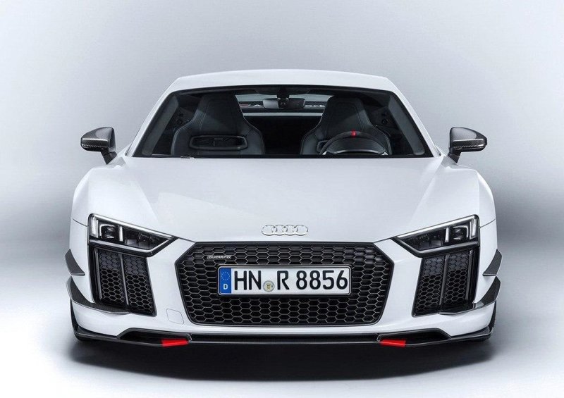 画像1: ◆アウディ 4S R8用 LMSフロントカーボンカナード4点セット/アンダーリップ/カーボンスプリッター/綾織カーボン/前期用/アブ ト/整流効果大/DTM (1)