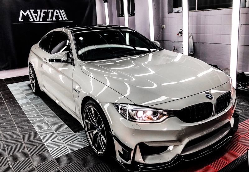 画像1: ◆BMW F82M4 F80M3 F83M4用 MAD  カーボンエアロ/フロントスポイラー//カーボンカナード/高圧製法/綾織カーボン/スプリッター/アンダーリップ/整流効果 (1)