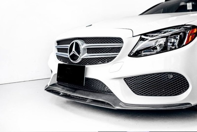 画像1: ◆メルセデス・ベンツ W205/C205 前期AMGスポーツセダン/ワゴン用ED1 エディション1タイプフロントカーボンリップスポイラー/バンパーリップ/綾織/アンダースポイラー (1)