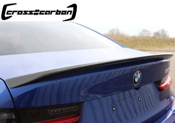 画像1: BMW G20 3シリーズ 2019〜用 Mパフォーマンスタイプ カーボントランクスポイラー リアウイング Mスポーツ PERFORMANCE CROSS CARBON クロスカーボン 320 330 340 335 (1)