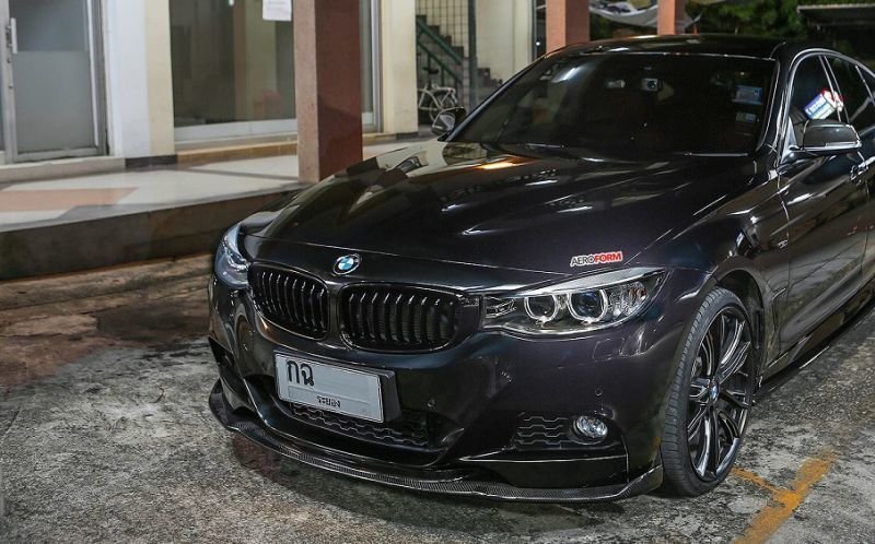 画像1: ◆BMW F34 GT用 Hamanタイプ フロントカーボンスポイラー/カーボンリップ/ウイング/ハーマン/綾織/デザイン/人気商品 (1)