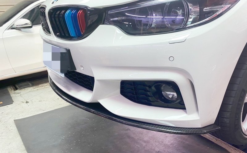 画像1: ◆BMW F32/F33/F36 4シリーズ Mスポーツ用 CCクロスデザイン カーボンフロントスポイラー/カーボンリップ/アンダーリップ/綾織/420/428/435/440/クーペ/カブリオレ/グランクーペ (1)