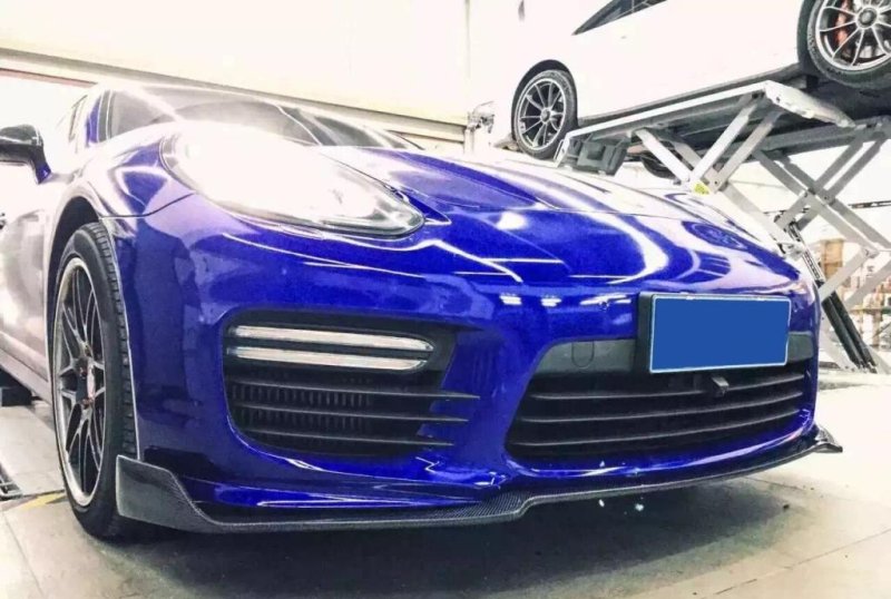 画像1: ◆ポルシェ 2013〜2016年 970パナメーラ GTS/TURBO/TurboS用フロントカーボンリップスポイラー/タイプS /ターボ/ターボS/バンパーリップ/カーボンスポイラー (1)