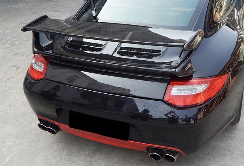 画像1: ◆ポルシェ997 GT3タイプ レーシングウイング/カーボンウイング/クジラウイング/ハーフカーボン/FRP/カーボナド/PORSCHE/911/前期/後期/カレラ (1)