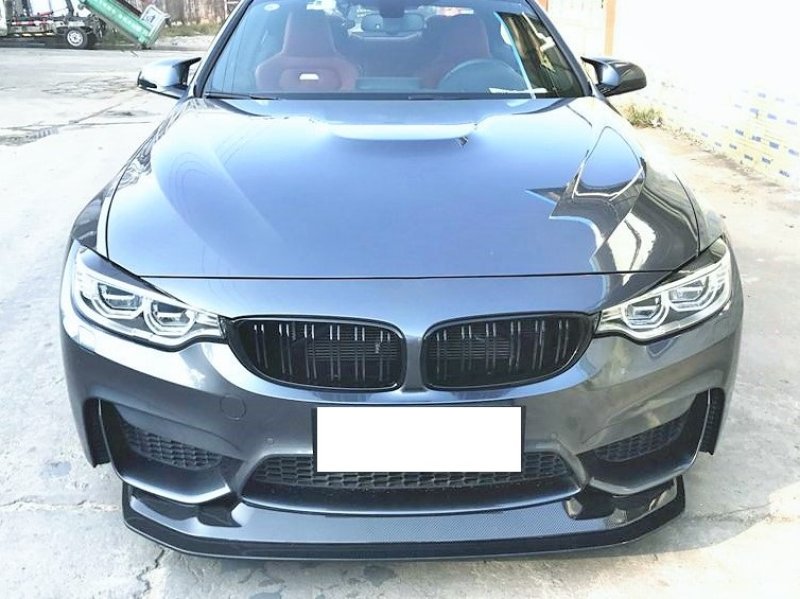 画像1: ◆BMW F80M3 F82M4 F83M4用 GTSタイプ フロントカーボンスポイラーセット /2ピース/綾織カーボン/カーボンリップ/アンダーリップ/整流効果 (1)