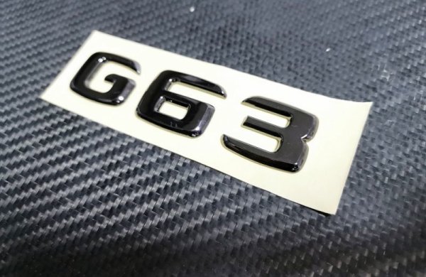 画像1: ◆ブラッククローム G63 AMG エンブレム W463 W464 G500 G550 G350 G55 黒メッキ AMGグレード バッチ (1)