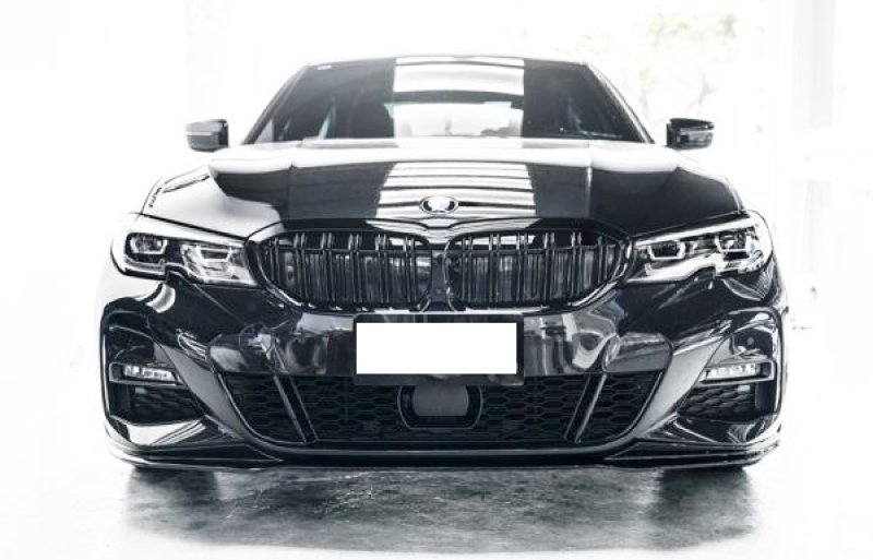 画像1: ◆BMW G20 G21 3シリーズ 2019〜用 Mパフォーマンスタイプ 艶黒ブラックフロントスポイラー フロントリップ アンダーリップ スプリッター PERFORMANCE CROSS CARBON クロスカーボン 320 330 340 335 (1)