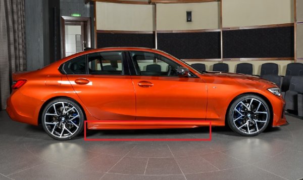 画像5: BMW G20 G21 3シリーズ 2019〜用Mパフォーマンスタイプ 艶黒ブラックサイドスカート 左右セット サイドステップ PERFORMANCE CROSS CARBON クロスカーボン 320 330 340 335 (5)