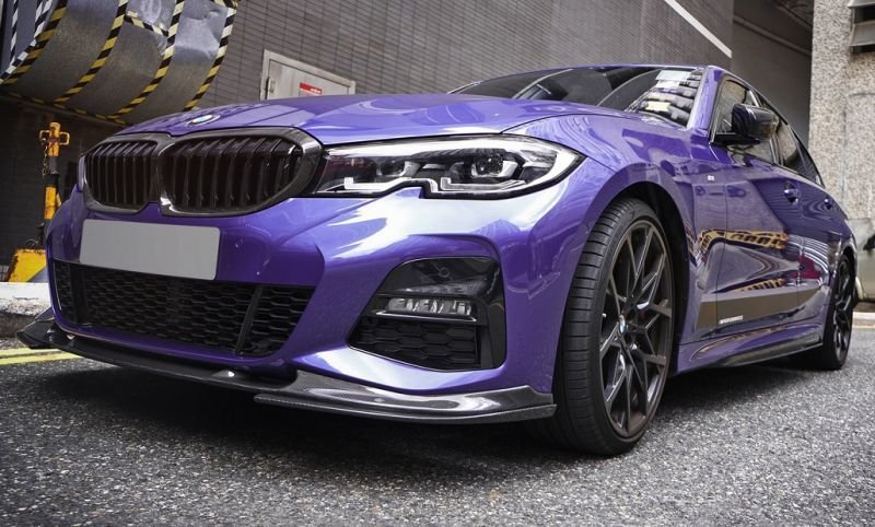 画像1: ◆BMW G20 G21 3シリーズ 2019〜用 3DDタイプ ブラックカーボンフロントスポイラー フロントリップ アンダーリップ カーボンスプリッター PERFORMANCE/ 320/ 330/ 340/ 335/デザイン (1)