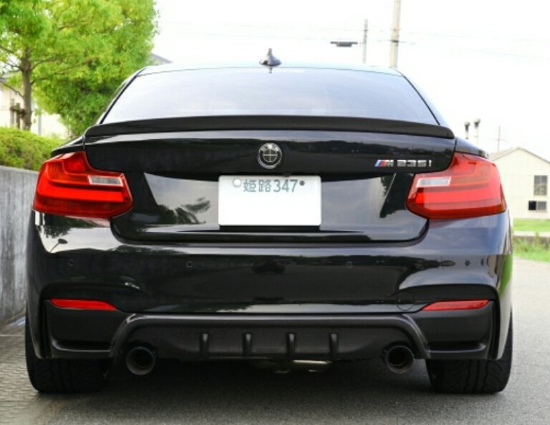 画像1: ◆BMW F22 M235i 用 リアカーボンディフューザー/綾織カーボン/Mスポーツ不可/ディフェーザー/リアスポイラー/綾織カーボン (1)