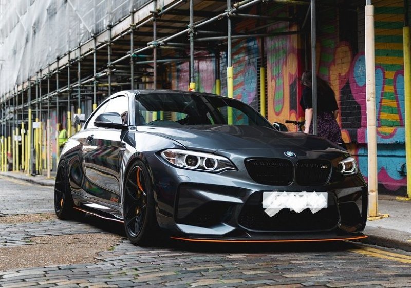 画像1: ◆BMW F87M2 コンペティション用 GTSタイプフロントカーボンリップ/カーボンスポイラー/アンダーリップ/ウイング/competition (1)