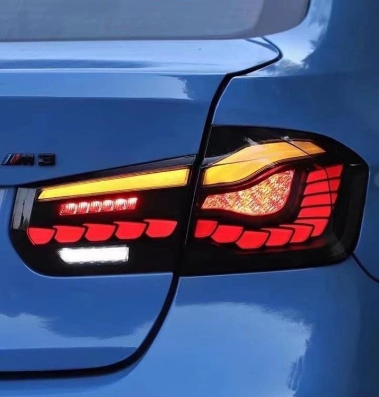 画像1: BMW F30 3シリセダン用 OLED テールライトセット/龍鱗/LEDテール/流れるウインカー/ファイバーLED/320/323/328/335/ (1)
