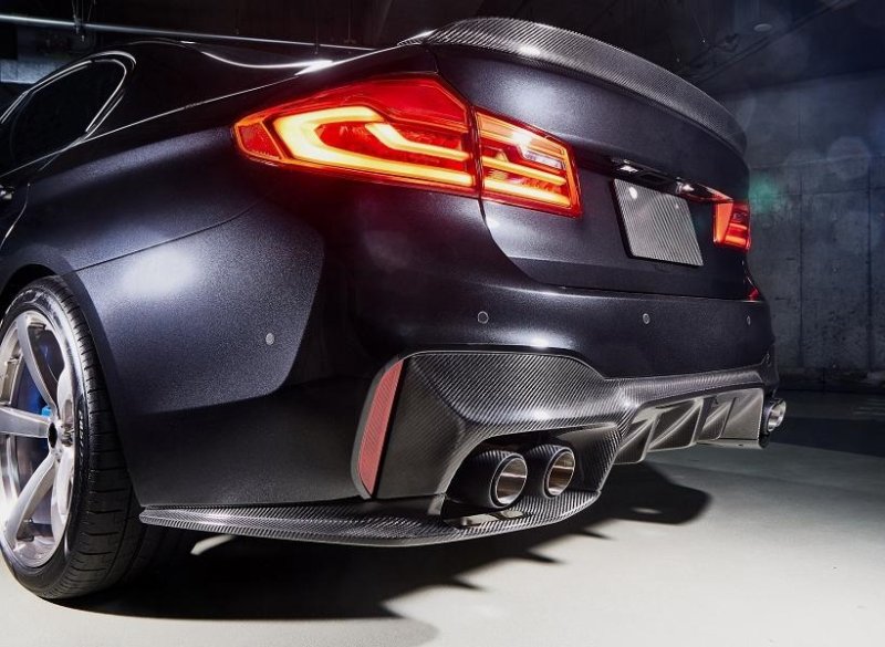 画像1: CCR◆BMW F90M5用 人気 CRタイプ カーボンディフューザー/カーボンディフェーザー/リアアンダースポイラー/シュタイナー/PERFORMANCE/3ピース (1)