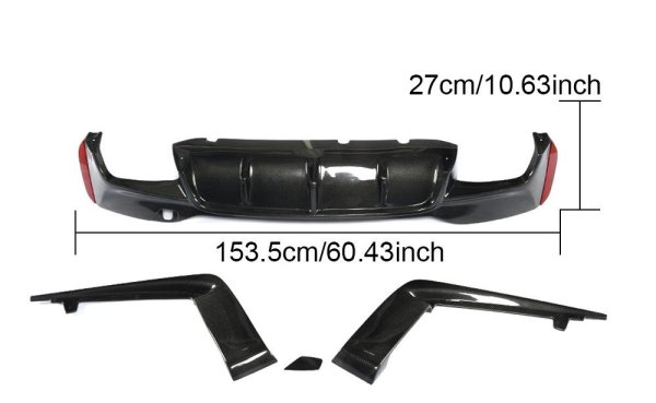 画像9: CCR◆BMW F90M5用 人気 CRタイプ カーボンディフューザー/カーボンディフェーザー/リアアンダースポイラー/シュタイナー/PERFORMANCE/3ピース (9)