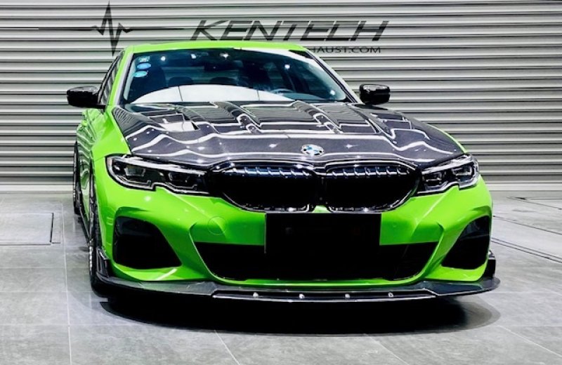 画像1: ブラックシャーク◆BMW G20 G21 3シリーズ 2019〜 フロントカーボンリップ/カーボンエアロ/カーボンスポイラー/アンダーリップ/320/323/335/340/KENTECH (1)