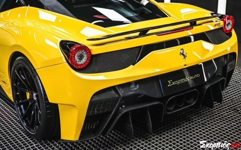 画像1: /フェラーリ 458イタリア クーペ/スパイダー用Novitタイプリア2段式カーボンウイング/カーボンスポイラー/リアスポイラーセット/本物カーボン/GTウイング/ノビテック (1)