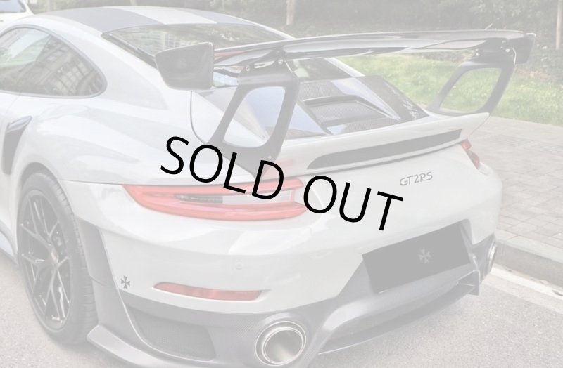 画像1: カーボナド◆ポルシェ 991.2 後期カレラ用 GT2RS GTウイング+トランクセット/機械式/リアスポイラー/アルミステー/C2S/GTS/GT3/カーボン/FRP/綾織カーボン/PORSCHE (1)