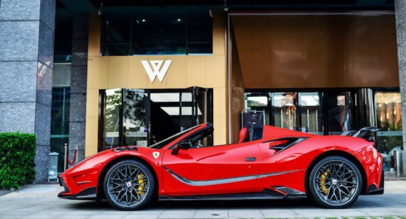 画像1: カーボナド◆フェラーリ 488 GTB/GTS クーペ スパイダー用 MANSOスタイル カーボンサイドエアインテイク トリム スプリッター4点セット/カーボンパネル/綾織カーボン/人気商品//マン ソリー/488-810-451/SIRA CUSA (1)