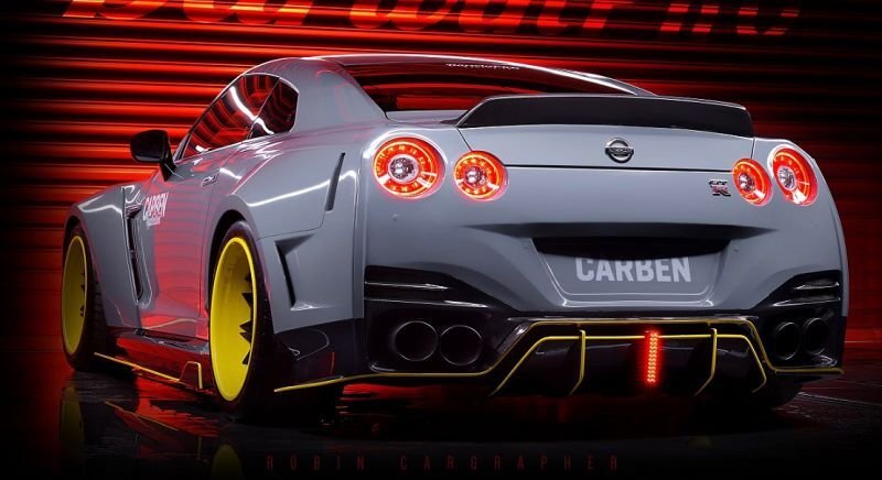 画像2: ◆ニッサン09〜20y R35GT-R用 ライフタイム ハーフカーボンリアバンパーセット/二面カーボン/リアウイング/人気商品/MY12/MY15/MY09/NISSAN/日産/シークレット (2)