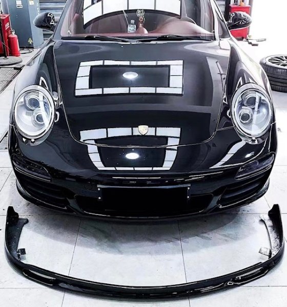 画像3: 人気商品◆ポルシェ 911/997.2 08-12年モデル用 EMタイプ フロントカーボンリップスポイラー/カーボンスポイラー/フロントディフューザー/テック/アート/カレラ/後期用/ (3)