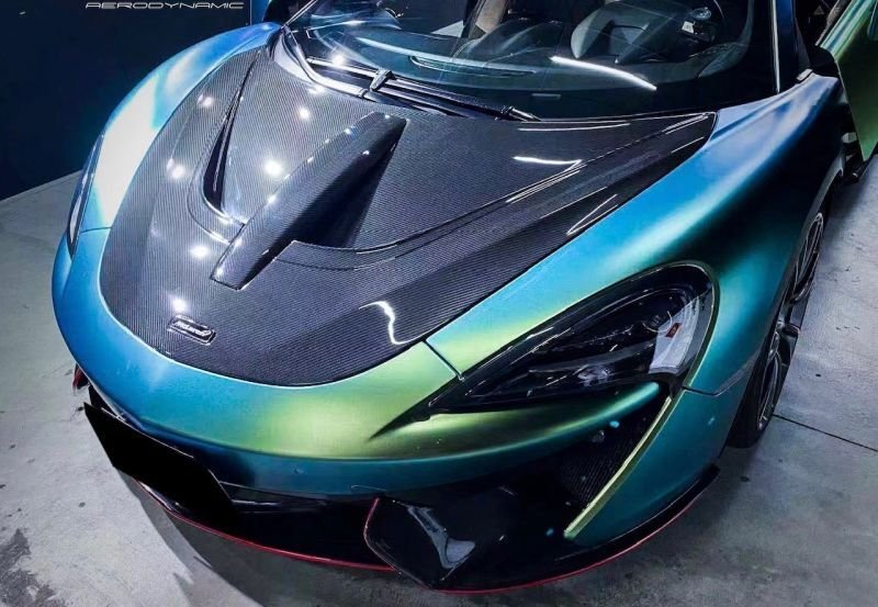 画像1: DRYCARBON◆マクラーレン 540C/570S/570GT/600LT用 セナスタイル ドライカーボンボンネット/エンジンフード/綾織カーボン/C657015/ノヴィ/テック/McLaren/Senna (1)