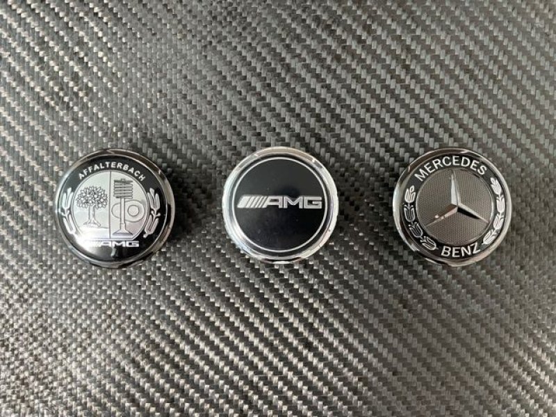 画像1: ベンツ◆新型 汎用タイプ AMG ブラッククローム モノクロ ボンネット用オーナメントバッチ/エンジンマーク/W118/W213/W222/W205/W206/R231/W176/W177/C218/W218/C257/C207 (1)
