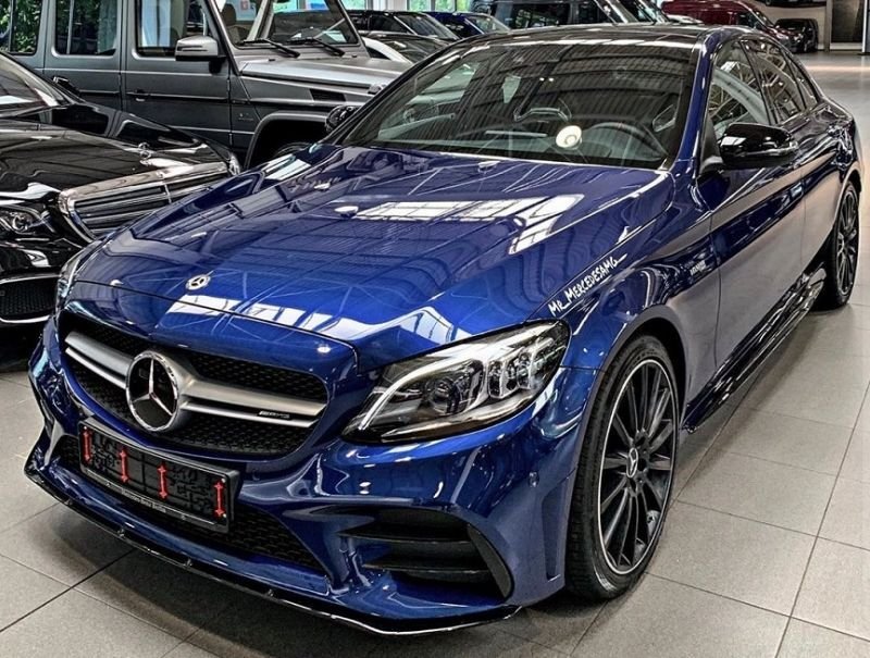 画像1: 後期用◆ベンツ W205/S205/C205 Cクラス AMGスポーツバンパー車両用フロントカーボンリップスポイラー/バンパーリップ/綾織/ブラバス/アンダースポイラー/C43/C180/C200/C220 (1)