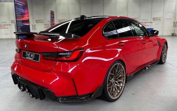 画像2: ドライカーボン◆BMW G80M3 G82M4 G83M4 PER Mパフォーマンスタイプ カーボンディフューザーセット/カナード/カーボンスポイラー/クロスカーボン (2)