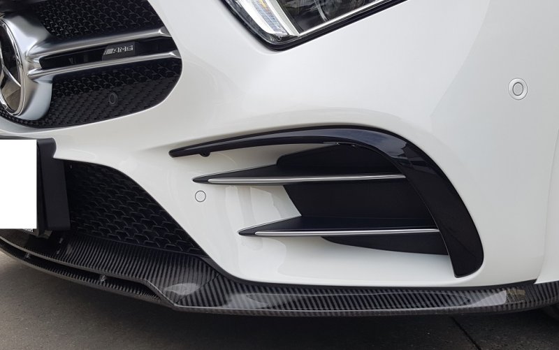 画像1: 後期用◆ベンツ W205/S205/C205 Cクラス AMGスポーツバンパー用道路版 BRABUタイプ フロントカーボンリップスポイラー/バンパーリップ/綾織/アンダースポイラー/C43/C180/C200/C220 (1)