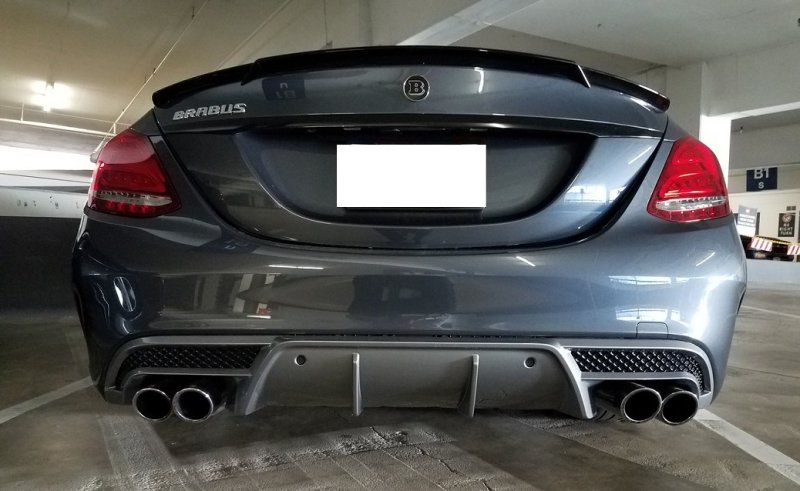 画像1: ドライ真空製法◆メルセデス・ベンツW204 Cクラスセダン用 BRABUタイプカーボントランクスポイラー/カーボンウイング/リアスポイラー/C180/C200/C250/C300/C63/ブラバス (1)