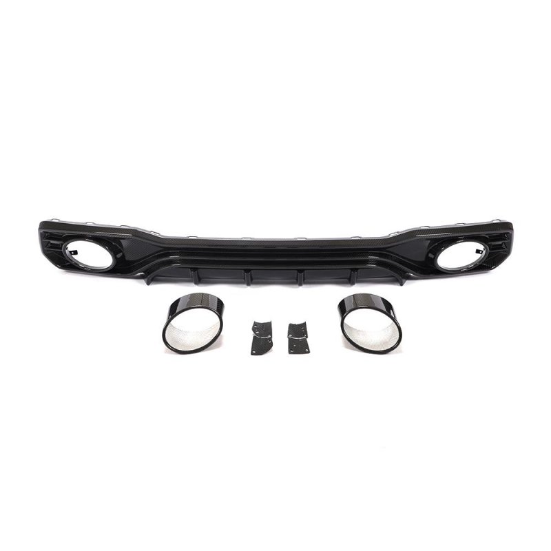 画像1: ドライカーボン◆AUDI/アウディC8 A7/S7 用 RS7タイプ カーボンディフューザー+カーボンテールセット/綾織/マフラーカッター/テールガーニッシュ/F2/2018〜 (1)