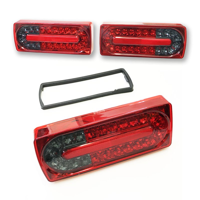 画像1: 人気商品◆メルセデス・ベンツ W463 07仕様 LEDテールランプセット ゲレンデ◆レッドスモークレンズ/ブラバス/カールソン/AMG/G55/G63/G500/G350テールレンズ/テールライト (1)